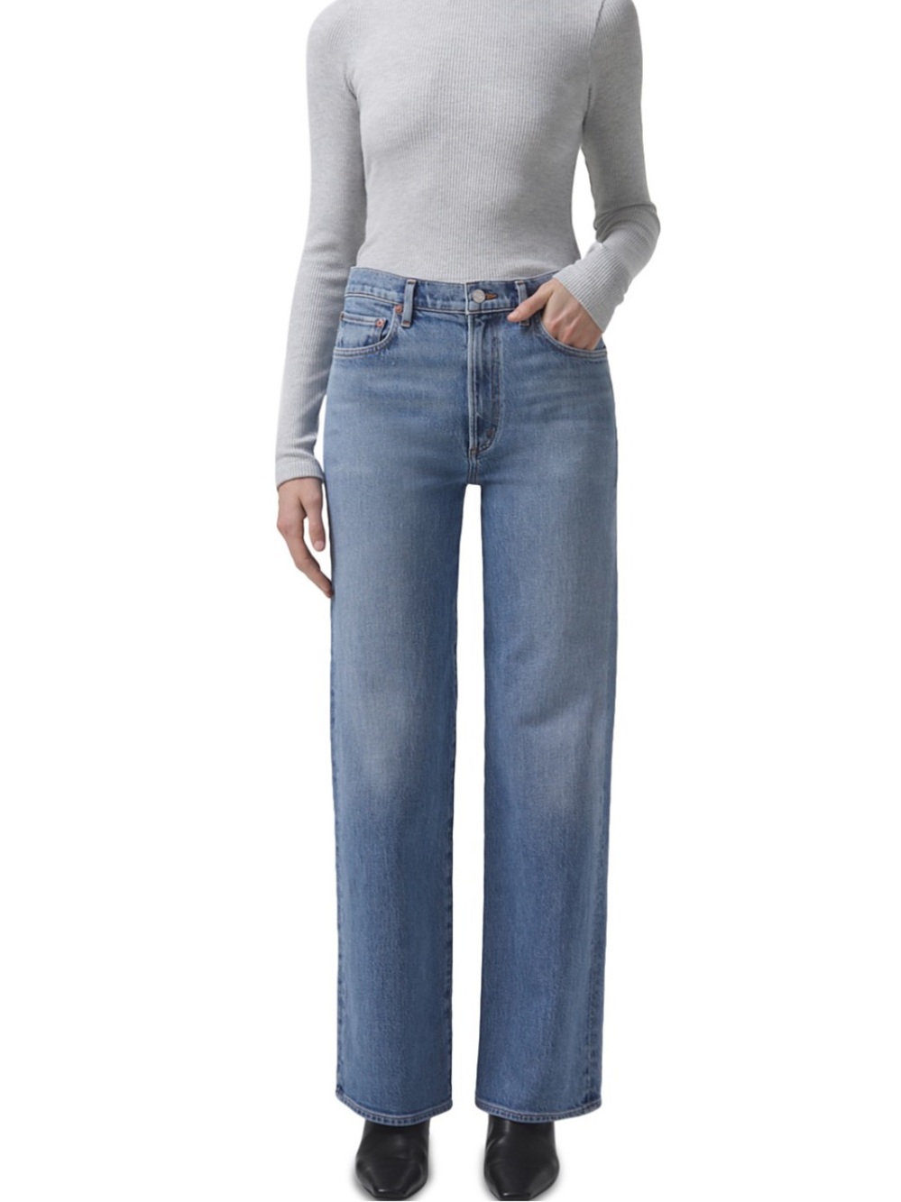 NWT Agolde Harper Mid Rise Wide Leg Jeans Size 32